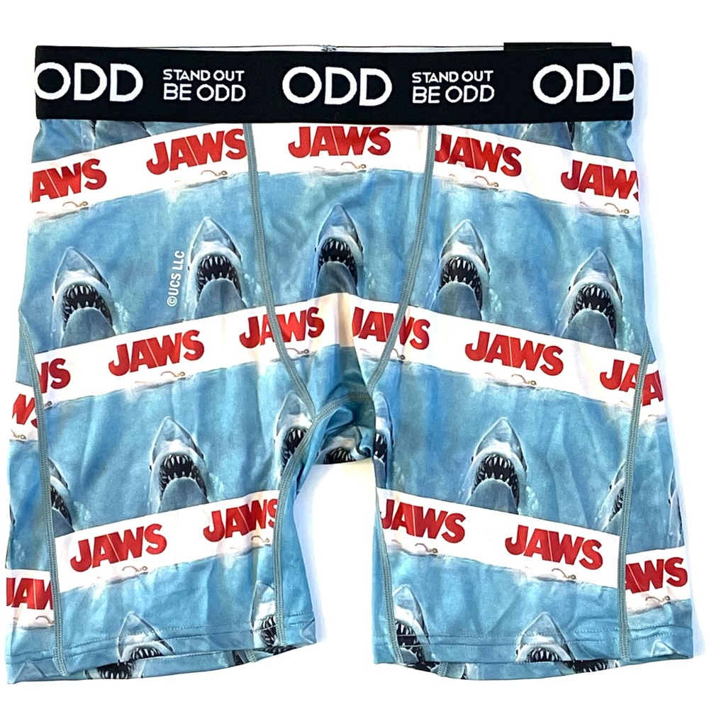ODD X JAWS Collab Boxers Briefs Men's SIZE SMALL Blue White Shark Novelty NWT